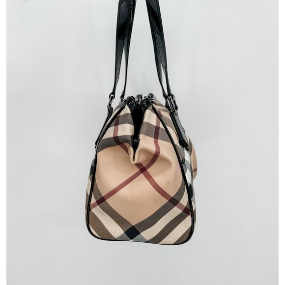 Burberry Bag Shoulder Tote Check Travel Nova Check Shopping Tan Beige Authentic - Picture 9 of 16